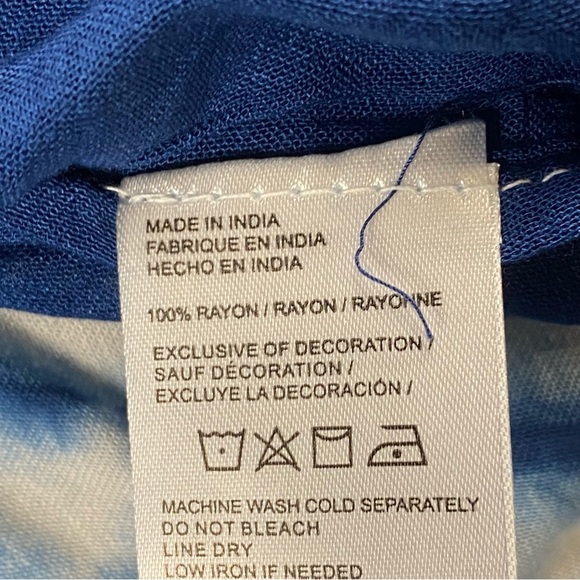 Exist Gauze Dress Free Size Tie Dye Boho Hippie Sundress Beach Cover Up Rayon - Picture 5 of 8